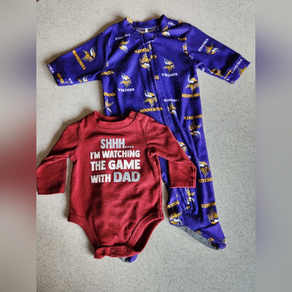 Vikings Footed Sleeper & Onsie 0-3M